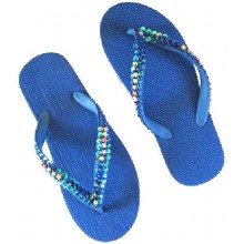 Rubberen Slippers Blue Beads & Rubber Kids